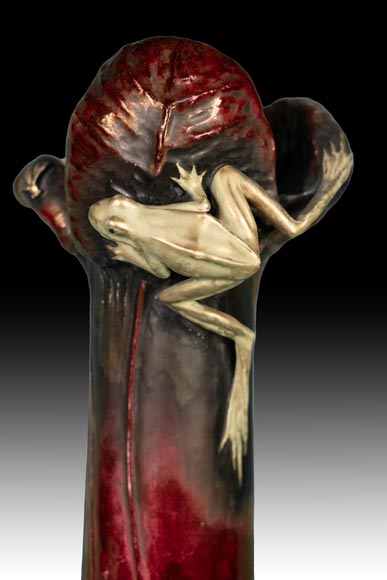 Eduard Stellmacher for Amphora, Frog Vase, circa 1900 Eduard Stellmacher for Amphora, Frog Vase, circa 1900-1