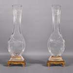 Pair of Baccarat crystal vases with Japanese decoration