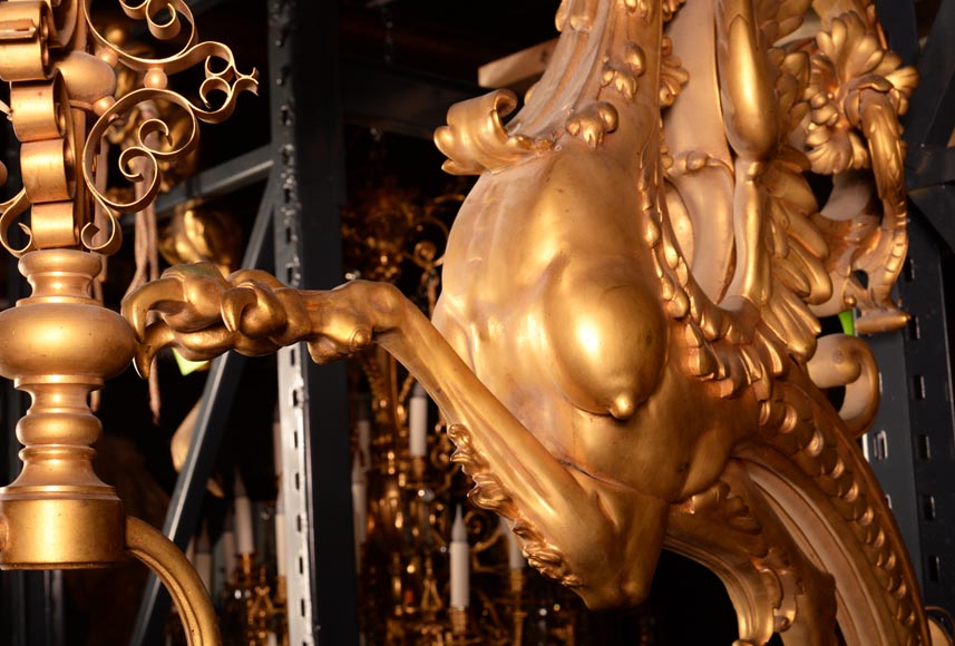 Eugène Piat (attr. to), Gilt-bronze wall light  Eugène Piat (attr. to), Gilt-bronze wall light -8