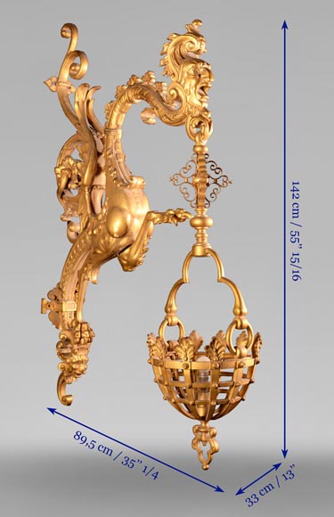 Eugène Piat (attr. to), Gilt-bronze wall light  Eugène Piat (attr. to), Gilt-bronze wall light -9