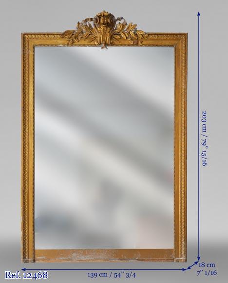 Antique Louis XVI style trumeau gilded painting Antique Louis XVI style trumeau gilded painting-6