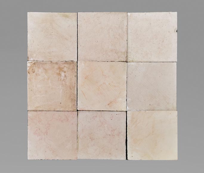 Lot of 23 m² of Chassagne pink stone square tiles Lot of 23 m² of Chassagne pink stone square tiles-0