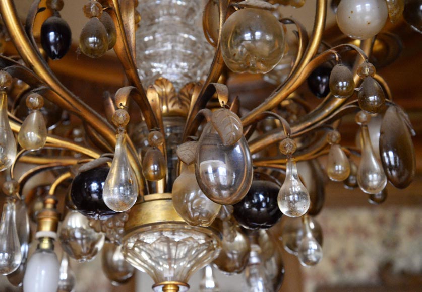 BACCARAT - Antique Napoleon III style chandelier with colored crystals BACCARAT - Antique Napoleon III style chandelier with colored crystals-6