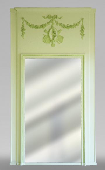 Antique Louis XVI style trumeau with musical instruments Antique Louis XVI style trumeau with musical instruments-0