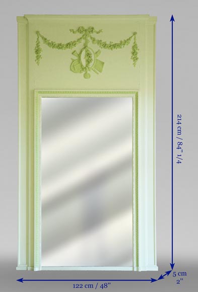 Antique Louis XVI style trumeau with musical instruments Antique Louis XVI style trumeau with musical instruments-6