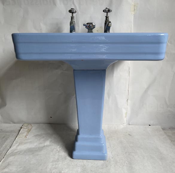 Earthenware washbasin on column, 50's Earthenware washbasin on column, 50's-1