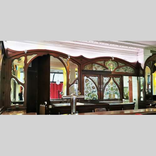 Art Nouveau mahogany woodwork from Café Barjot in Paris, 1905