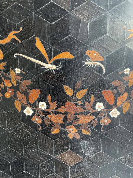 Charles Hunsinger (attributed to), Beautiful presentation stand with a marquetry decor, circa 1870-1880 Charles Hunsinger (attributed to), Beautiful presentation stand with a marquetry decor, circa 1870-1880-10