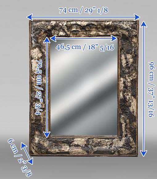 Rectangular Mirror with Raw Oak Wood Frame Rectangular Mirror with Raw Oak Wood Frame-7