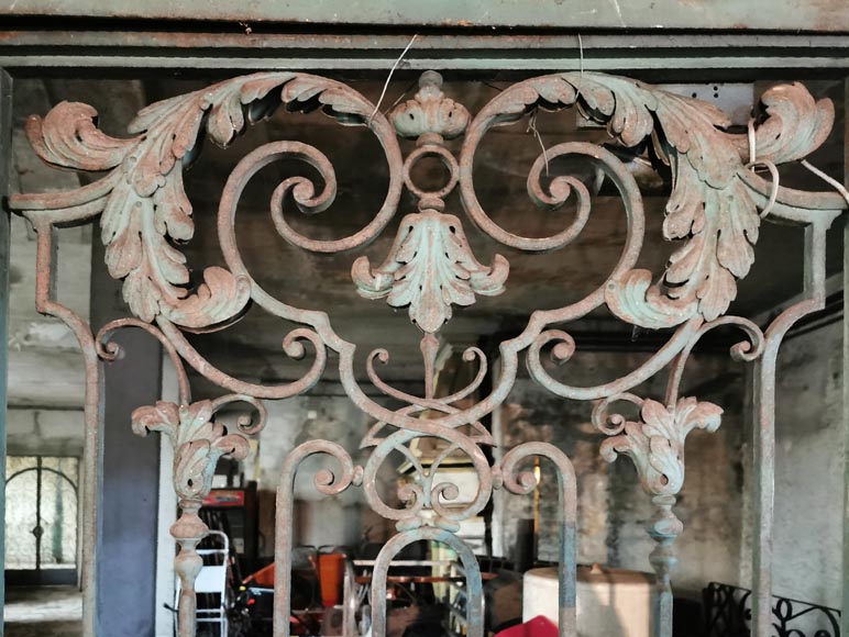 Old wrought iron entrance door of a Napoleon III period mansion. Old wrought iron entrance door of a Napoleon III period mansion.-3