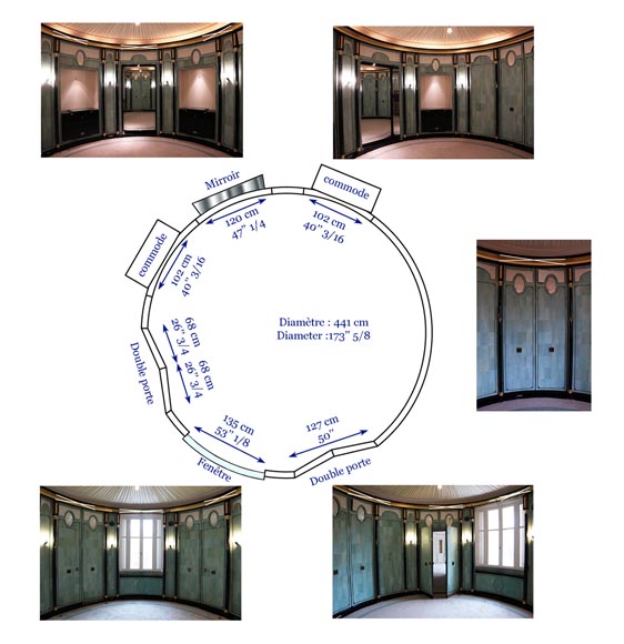 Emilio Terry (1890 -1869) (in the taste of) Round piece with shagreen wallpaper, late 20th century Emilio Terry (1890 -1869) (in the taste of) Round piece with shagreen wallpaper, late 20th century-16
