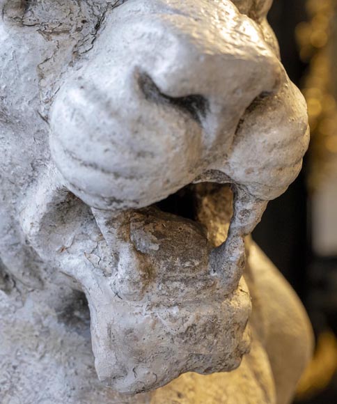 Rare pair of winged lions, cast iron, 19th century Rare pair of winged lions, cast iron, 19th century-8