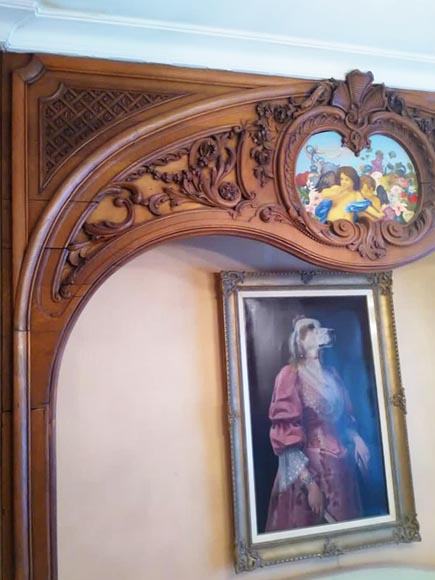 Louis XV style bed alcove in oak, beginning of the 20th century Louis XV style bed alcove in oak, beginning of the 20th century-3