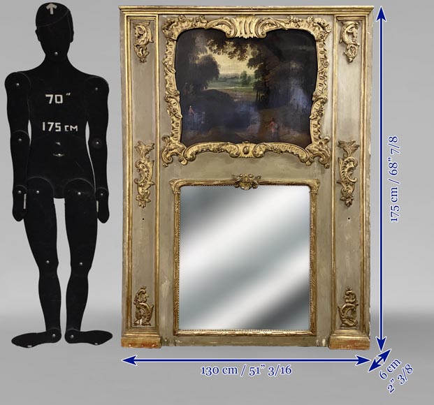 Louis XV period trumeau with painted landscape Louis XV period trumeau with painted landscape-15