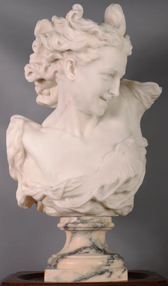 Guglielmo PUGI (1850 - 1915), White Carrara marble bust From the sculpture of Jean-Baptiste CARPEAUX « Dance », Circa 1900 Guglielmo PUGI (1850 - 1915), White Carrara marble bust From the sculpture of Jean-Baptiste CARPEAUX « Dance », Circa 1900-2