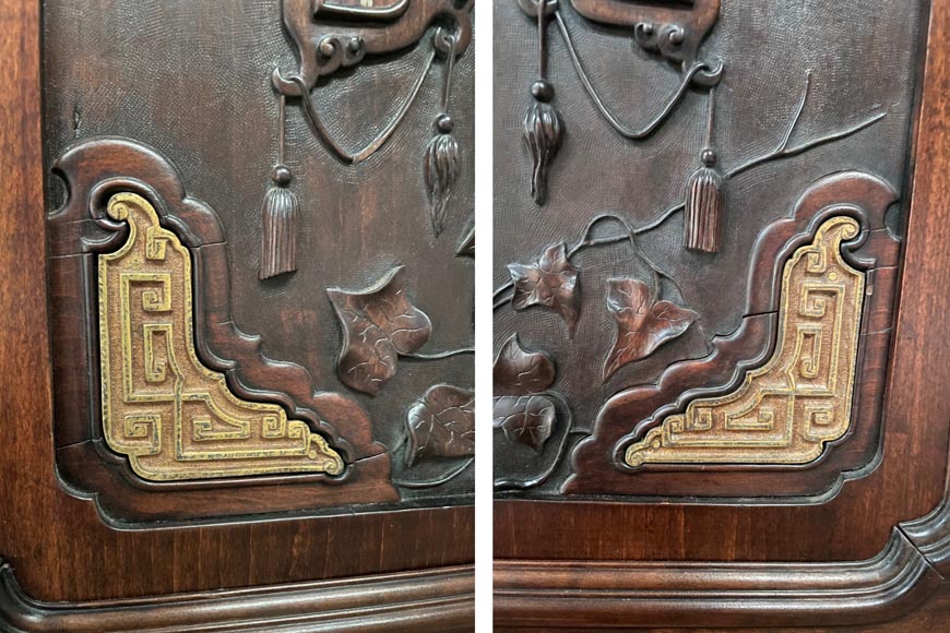 Gabriel VIARDOT, Shelving unit with dragon decoration and mother of pearl marquetry, circa 1880-1890 Gabriel VIARDOT, Shelving unit with dragon decoration and mother of pearl marquetry, circa 1880-1890-14