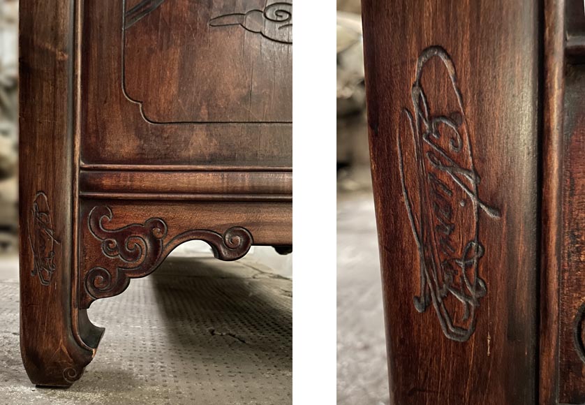 Gabriel VIARDOT, Shelving unit with dragon decoration and mother of pearl marquetry, circa 1880-1890 Gabriel VIARDOT, Shelving unit with dragon decoration and mother of pearl marquetry, circa 1880-1890-21