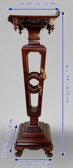 Gabriel VIARDOT - Beautiful square stand with a coiling dragon Gabriel VIARDOT - Beautiful square stand with a coiling dragon-10