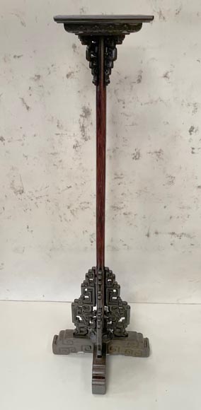 Japanese stand made of blackened wood, late 19th century Japanese stand made of blackened wood, late 19th century-1