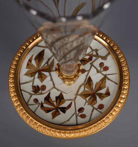 Ferdinand Duvinage – Pair of single-flower vases with a ivory marquetry decoration Ferdinand Duvinage – Pair of single-flower vases with a ivory marquetry decoration-4