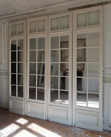 Large quadruple door with panes and mirrors Large quadruple door with panes and mirrors-2