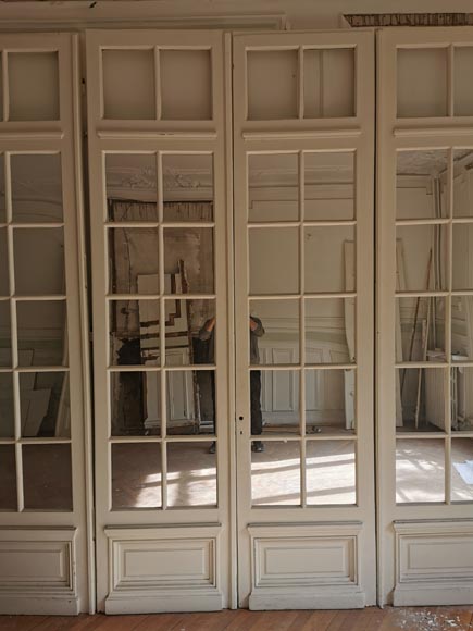 Large quadruple door with panes and mirrors Large quadruple door with panes and mirrors-3