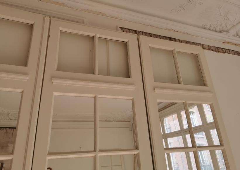 Large quadruple door with panes and mirrors Large quadruple door with panes and mirrors-4
