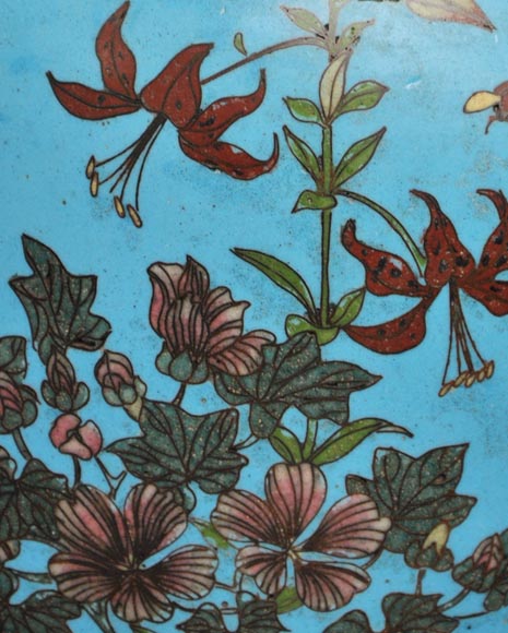 Ferdinand BARBEDIENNE (1810 – 1892) (Attrib.) Pair of cloisonne enameled Chinese lamps Ferdinand BARBEDIENNE (1810 – 1892) (Attrib.) Pair of cloisonne enameled Chinese lamps-6