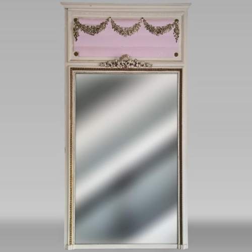 Louis XVI style trumeau with a ribbon and a flowers garland