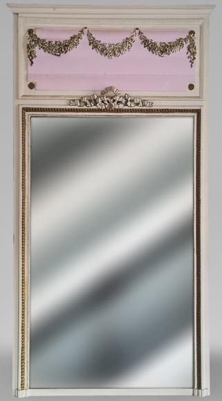 Louis XVI style trumeau with a ribbon and a flowers garland Louis XVI style trumeau with a ribbon and a flowers garland-0