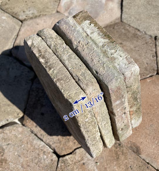 Batch of 6 m² of antique hexagonal terracotta tiles, 19th century Batch of 6 m² of antique hexagonal terracotta tiles, 19th century-3