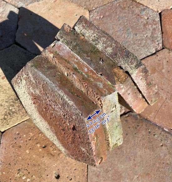 Batch of 9,5 m² of antique hexagonal terracotta tiles, 19th century Batch of 9,5 m² of antique hexagonal terracotta tiles, 19th century-3