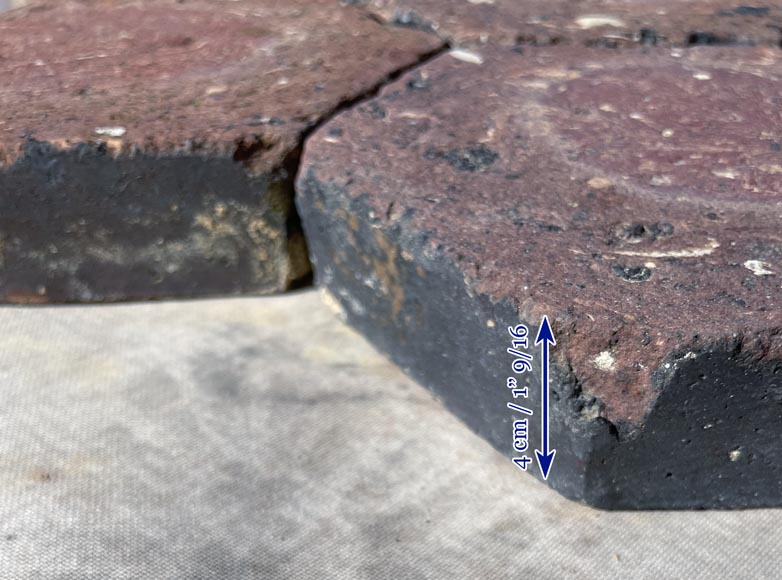 Small batch of 1,5 m² of antique hexagonal terracotta tiles Small batch of 1,5 m² of antique hexagonal terracotta tiles-4