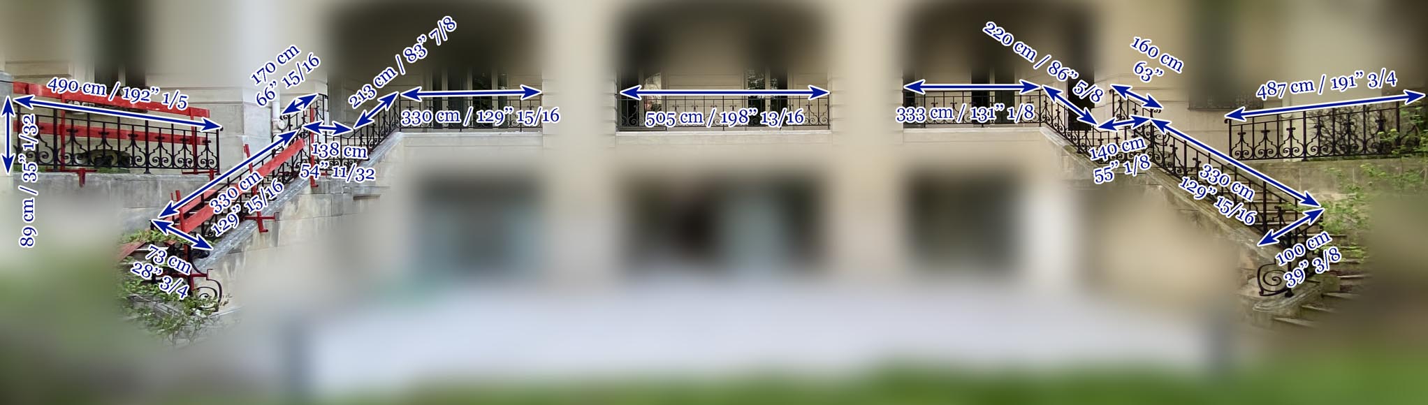 Lot of cast iron guardrails for monumental stairs, end of 19th century Lot of cast iron guardrails for monumental stairs, end of 19th century-9