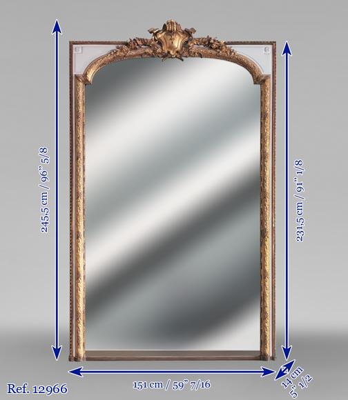 Important Régence trumeau in gilt wood Important Régence trumeau in gilt wood-4