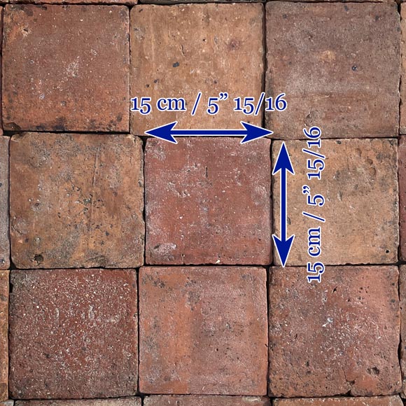 Set of around 19 m² of terracotta floor tiles in square shape Set of around 19 m² of terracotta floor tiles in square shape-6
