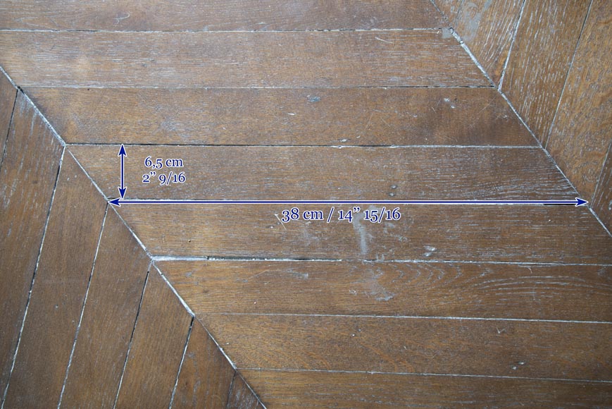 Lot of 22 m² of antique Point de Hongrie oak parquet flooring Lot of 22 m² of antique Point de Hongrie oak parquet flooring-4