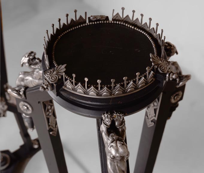 Charles-Guillaume DIEHL, Pair of Pedestals in wood and Bronze, circa 1870 Charles-Guillaume DIEHL, Pair of Pedestals in wood and Bronze, circa 1870-2