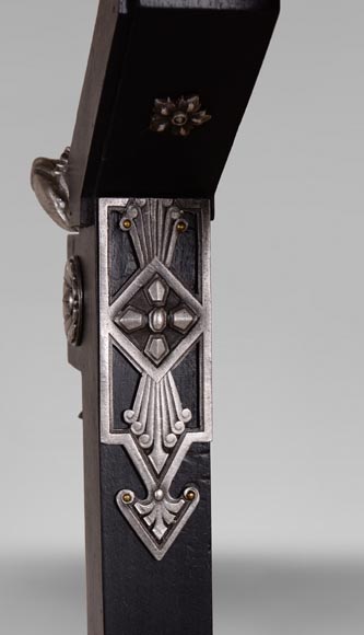 Charles-Guillaume DIEHL, Pair of Pedestals in wood and Bronze, circa 1870 Charles-Guillaume DIEHL, Pair of Pedestals in wood and Bronze, circa 1870-7