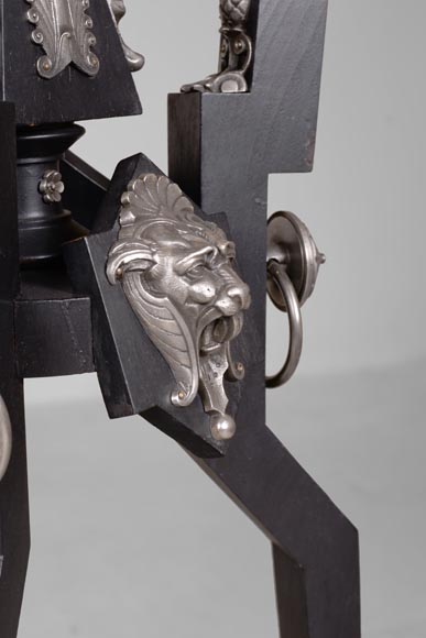 Charles-Guillaume DIEHL, Pair of Pedestals in wood and Bronze, circa 1870 Charles-Guillaume DIEHL, Pair of Pedestals in wood and Bronze, circa 1870-9