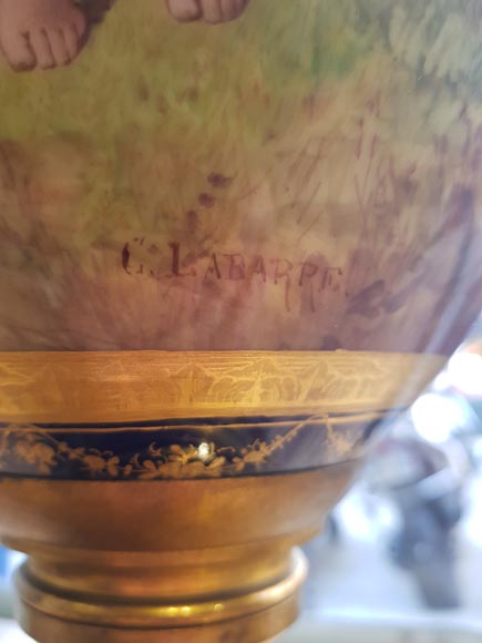 MANUFACTURE DE SÈVRES and Charles LABARRE (painter) - Pair of porcelain vases mounted in gilt bronze, circa 1890 MANUFACTURE DE SÈVRES and Charles LABARRE (painter) - Pair of porcelain vases mounted in gilt bronze, circa 1890-12