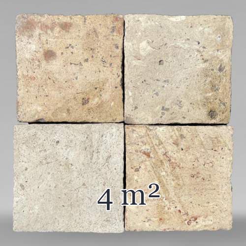 Small batch of around 4 m² of terracotta floor tiles