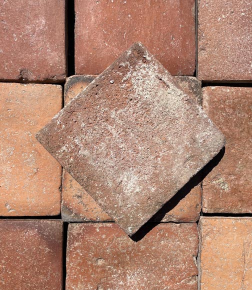Batch of around 5 m² of terracotta floor tiles in square shape Batch of around 5 m² of terracotta floor tiles in square shape-2