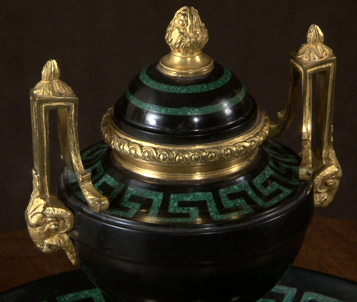 TAHAN: Malachite and Marble Inkwell-3