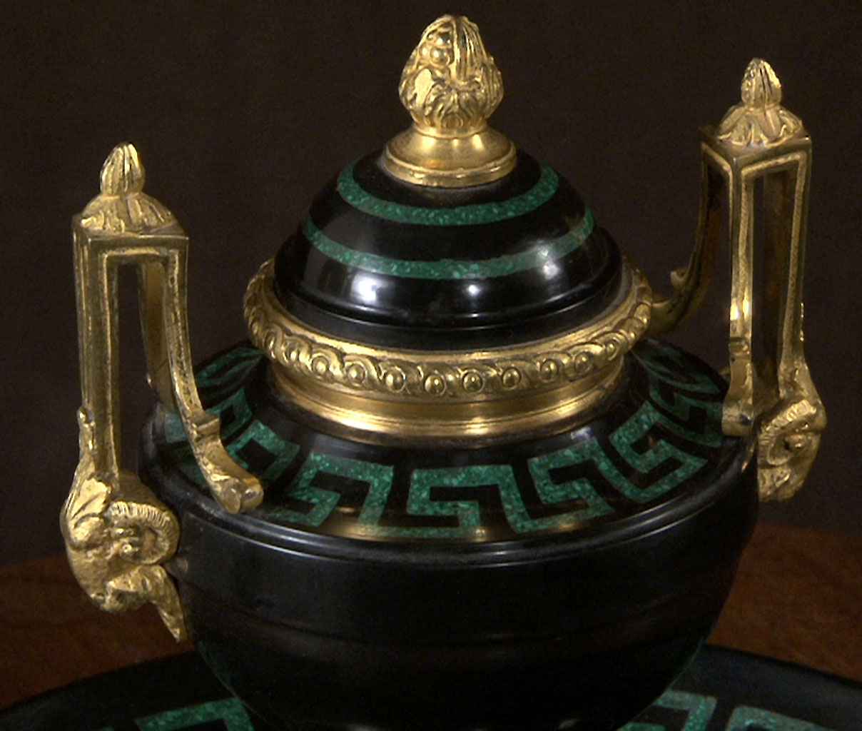 TAHAN: Malachite and Marble Inkwell TAHAN: Malachite and Marble Inkwell-3