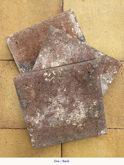 Set of around 15 m² of terracotta floor tiles in square shape Set of around 15 m² of terracotta floor tiles in square shape-2