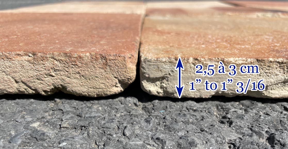 Set of around 13,5 m² of terracotta floor tiles in square shape Set of around 13,5 m² of terracotta floor tiles in square shape-2