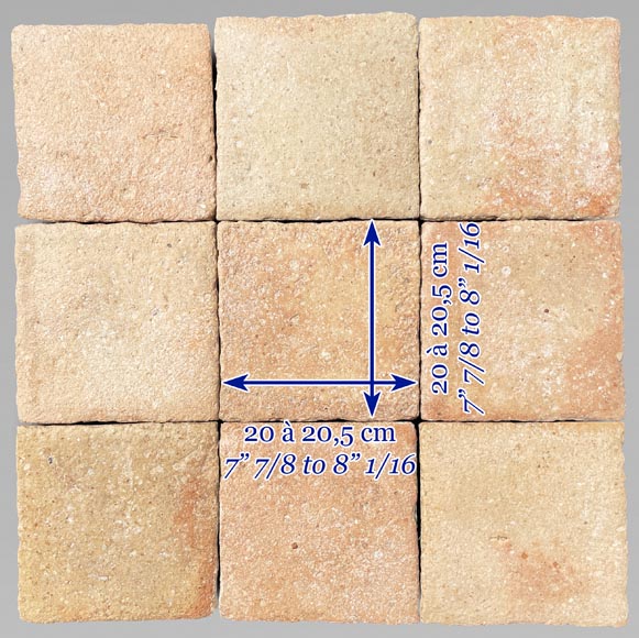 Batch of around 3,5 m² of terracotta floor tiles in square shape Batch of around 3,5 m² of terracotta floor tiles in square shape-8