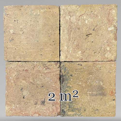 Set of around 2 m² of terracotta floor tiles in square shape