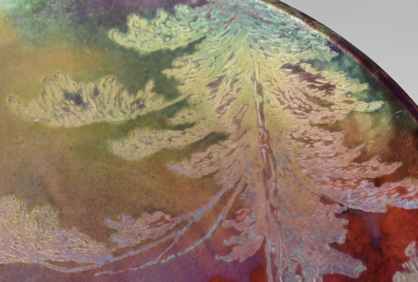 Mediterranean landscape, a rare iridescent dish by Delphin MASSIER Mediterranean landscape, a rare iridescent dish by Delphin MASSIER-3